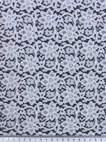 White Corded Stretch Lace