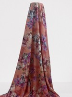 Smokey Forest Floral - Peach & Pink Rayon
