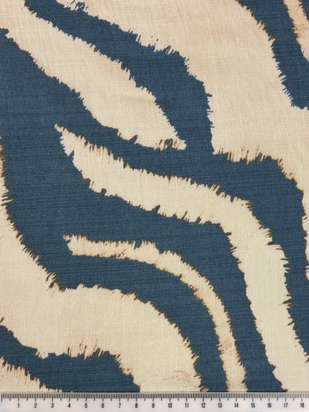 Mottled Blue Zebra Printed Bamboo Cotton Blend
