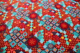 Pixelated Floral Printed Cotton