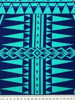 Deep Aqua & French Navy Pacific Island Cotton Dobby