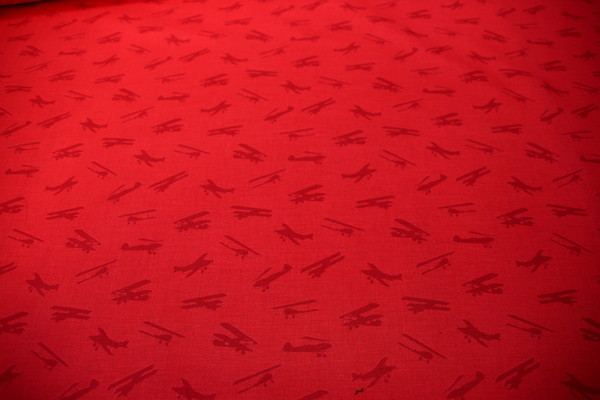 Beautiful Korean Cotton - Red on Red Aircraft
