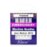 Titanium Size 80/12 Embroidery Machine Needles