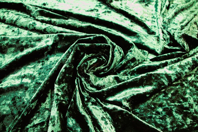 Spruce Green Crushed Stretch Velvet