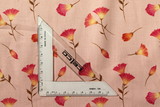 trumpet Flower Print on Peach Cotton