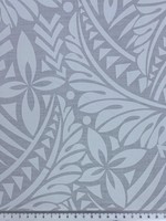Frangipani - White on White Pasifika Polycotton