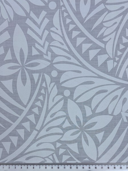 Frangipani - White on White Pasifika Polycotton