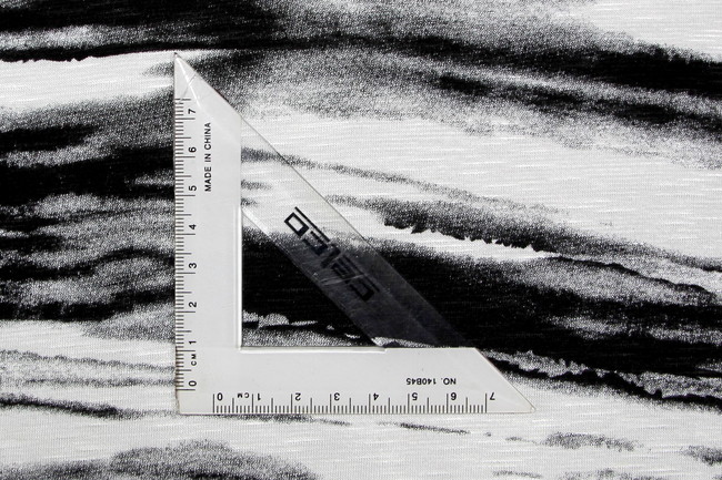 Black, Grey & Ivory Haze Printed Stretch Viscose Knit