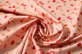 Trumpet Flower Print on Peach Cotton