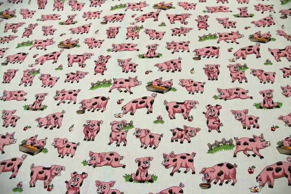 Farm Friends - Piggies Cotton Print