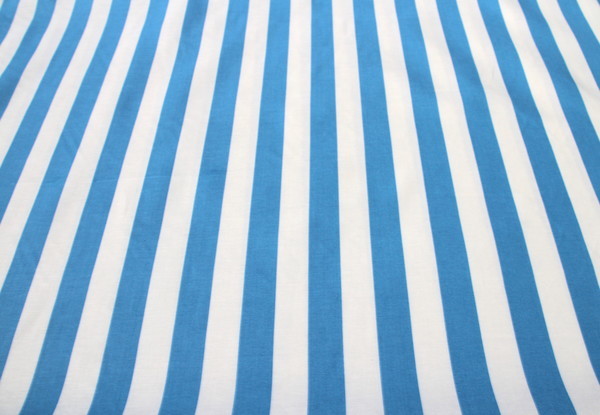 Sky Blue & White Bold Striped Cotton