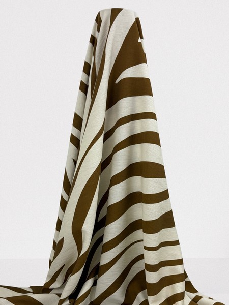 Brown Zebra Printed Bamboo Cotton Blend