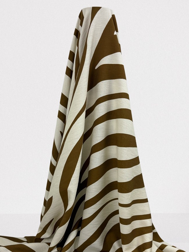 Brown Zebra Printed Bamboo Cotton Blend