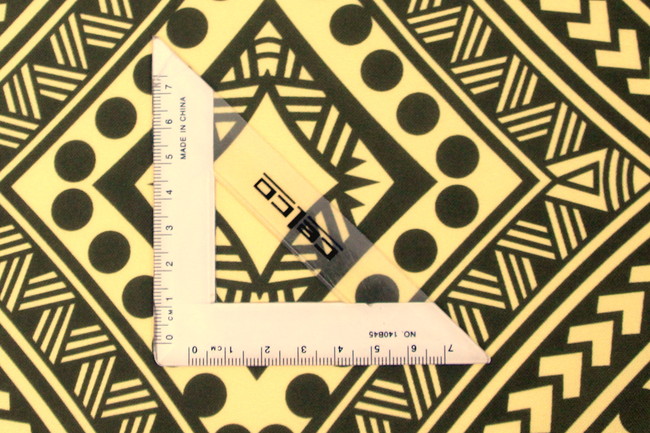 Samoan Tribal Inspired Digital Printed Buttermilk Yellow & Olive Pasifika Mini Matt