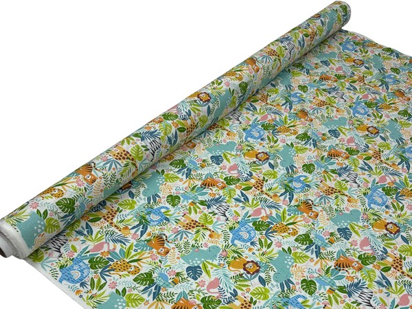 Jungle Safari Animals Printed Cotton