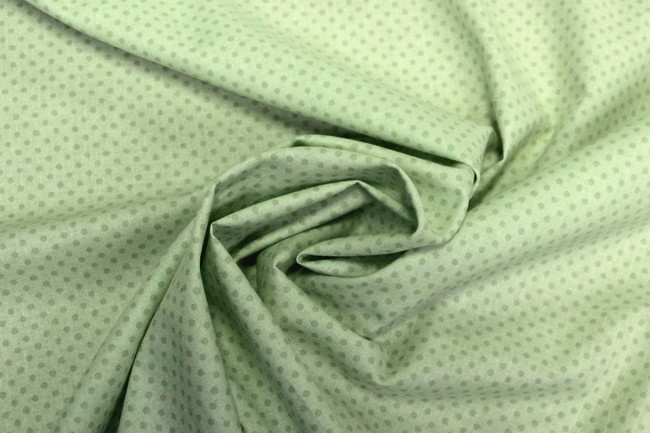 Soft Green Dotted Printed Cotton 