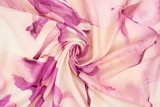 Large Watercolour Floral in Pinks on Printed Rayon/Nylon with Sheen Finish