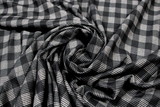 Greys/Black Brushed Checked Houndstooth Reversible Woven