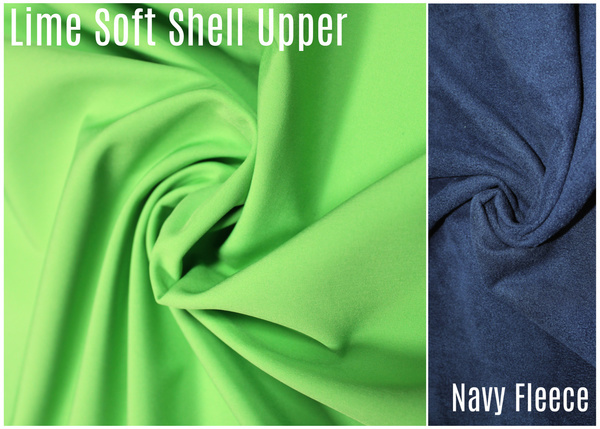 * REMNANT - Lime & Navy - Waterproofed Soft Shell with Fleece Backing