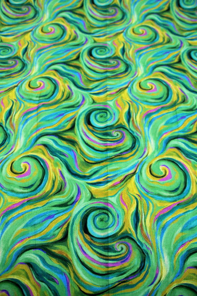 Green Swirl Sensations (Impressions Collection) Premium Printed Cotton