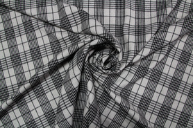 Pale Pumice & Black Tartan Wool Blend