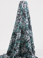 Frangipani on Deep Aqua Rayon