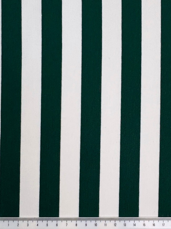 Bottle Green & White Striped Cotton Lycra