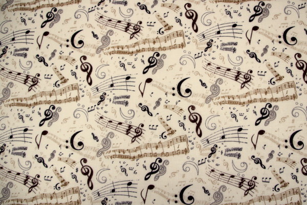Musical Notes Symphony Printed Cotton
