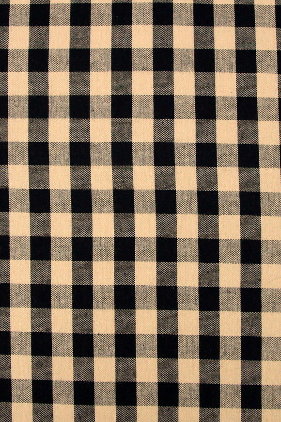 Black & Biscuit Gingham Cotton/Linen Blend
