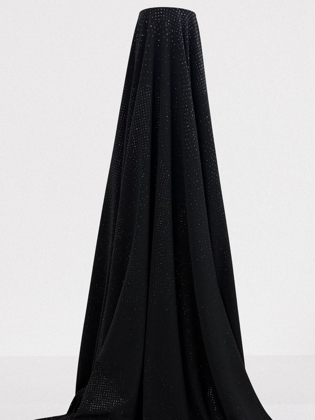 Black Embossed Sparkle Lycra Knit