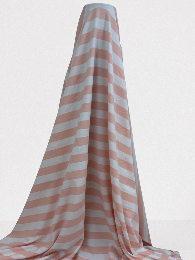Blush & White Striped Cotton Lycra