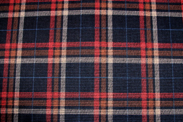 Navy/Melon Brushed Checked Houndstooth Reversible Woven