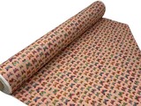 Jewel Toned Foiled Butterflies on Apricot Printed Cotton