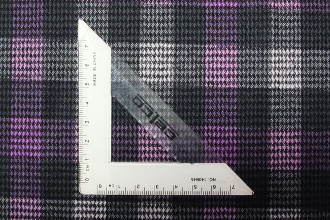 Purple/Black Brushed Checked Houndstooth Reversible Woven