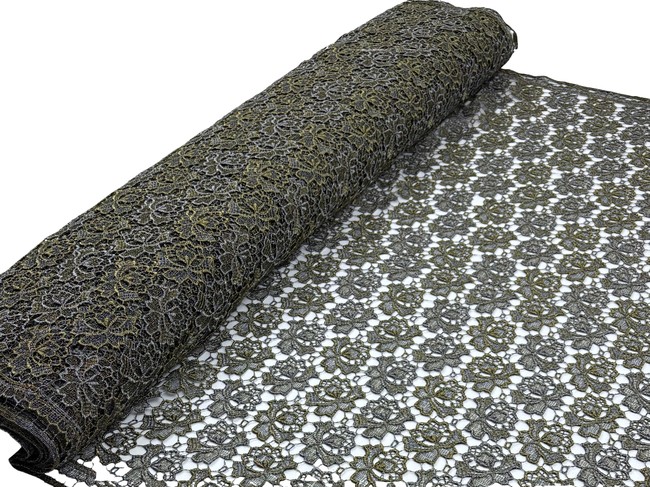Gold & Silver Floral Sparkle Guipure
