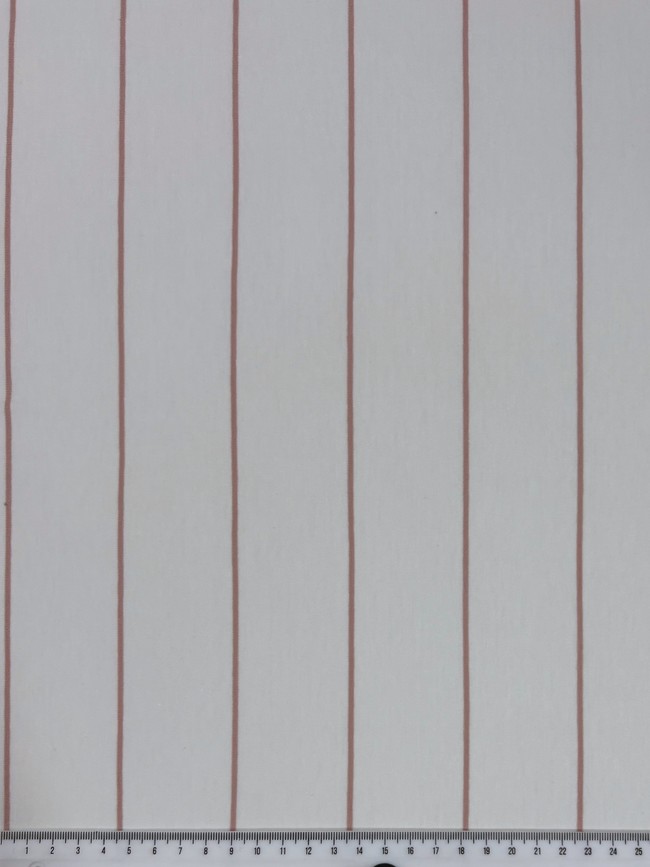 Dusky Pink Stripe on Ivory Cotton Lycra