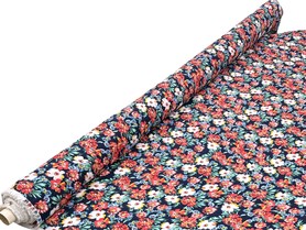 Floral on Navy Linen