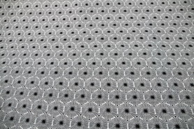 Black & White Hexagonal Flower Cotton