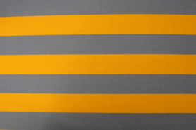 Baby Blue & Light Mustard Striped Cotton Lycra