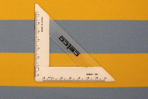 Baby Blue & Light Mustard Striped Cotton Lycra