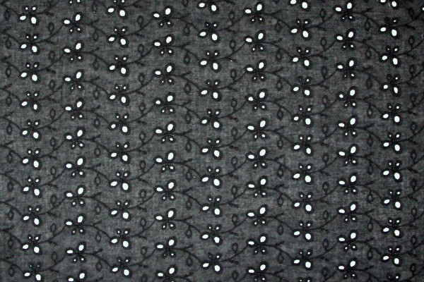 Black Broderie Anglaise Cotton