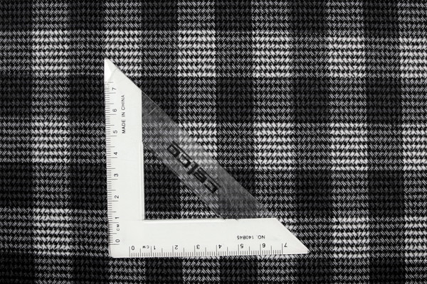Greys/Black Brushed Checked Houndstooth Reversible Woven