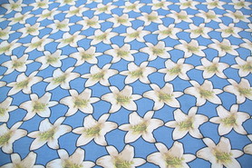 *REDUCED TO CLEAR* Powder Blue Hibiscus Printed Rayon