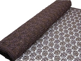 Copper & Mauve Sparkle Guipure Lace