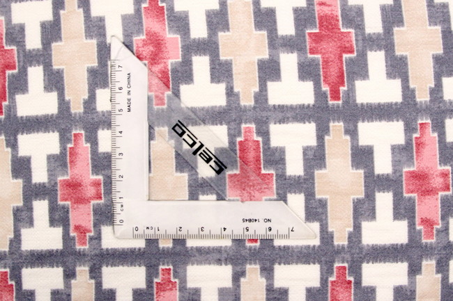 Multi Geometric on Smokey Grey Cotton Crepe