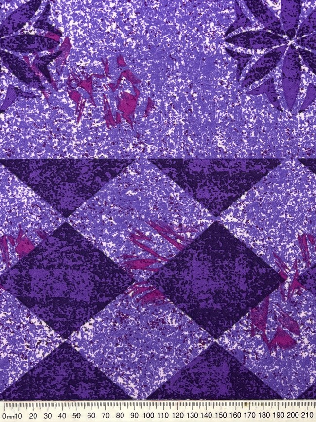 * SPECIAL - Purple & Lavendar Tones with Fuschia Island Design Stretch Knit