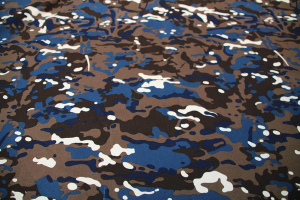 Brown & Blues Toned Camo Drill
