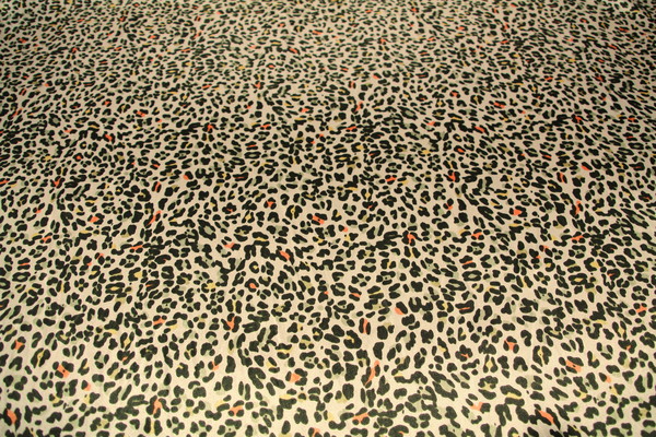 Creamy Tones Leopard Printed Polyester Satin
