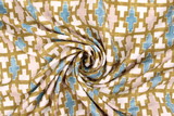 Multi Geometric on Muted Mustard Cotton Crepe
