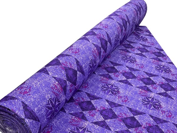 * SPECIAL - Purple & Lavendar Tones with Fuschia Island Design Stretch Knit